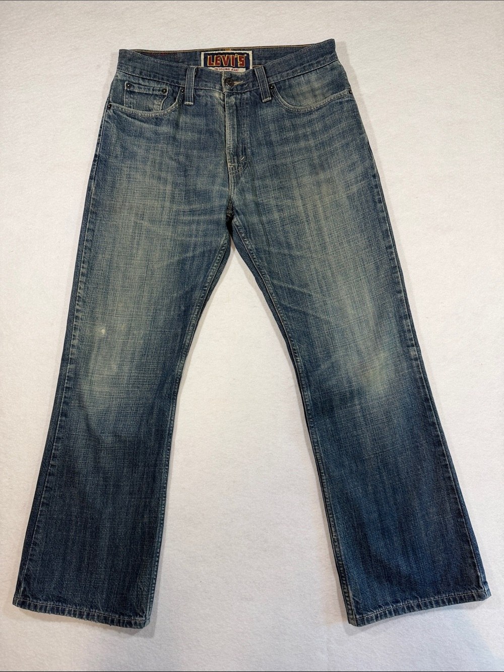 Levi's vintage 527 Y2K Men's Bootcut Jeans - Distressed Blue Wash